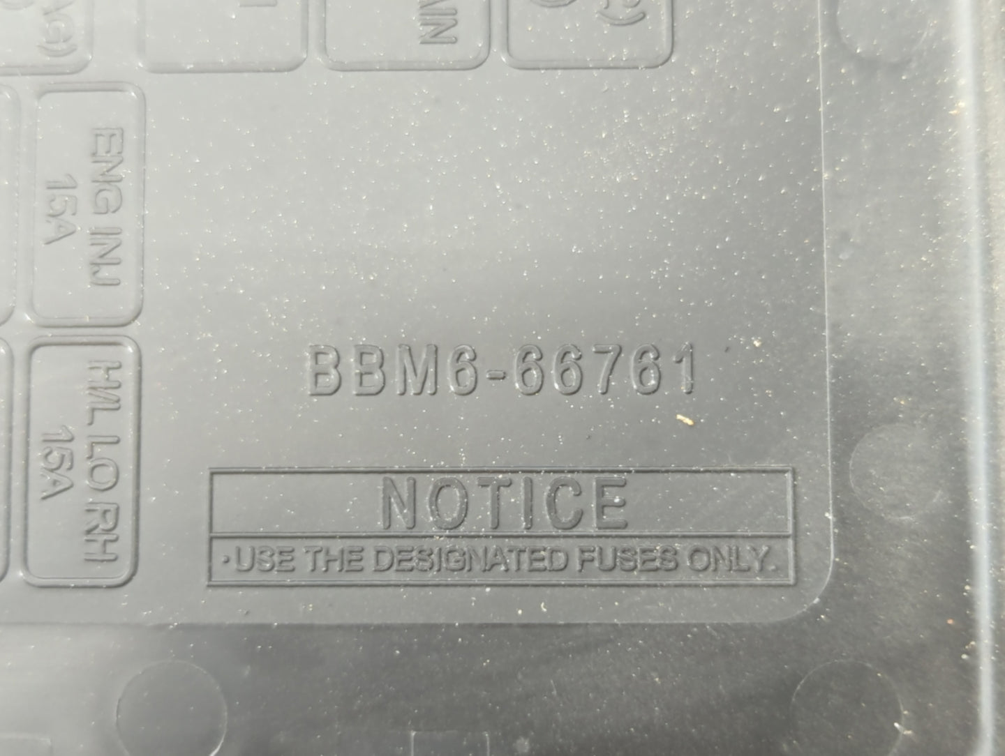 2012 Mazda 3 Fusebox Fuse Box Panel Relay Module P/N:BBM6-66761 Fits OEM Used Auto Parts - Oemusedautoparts1.com