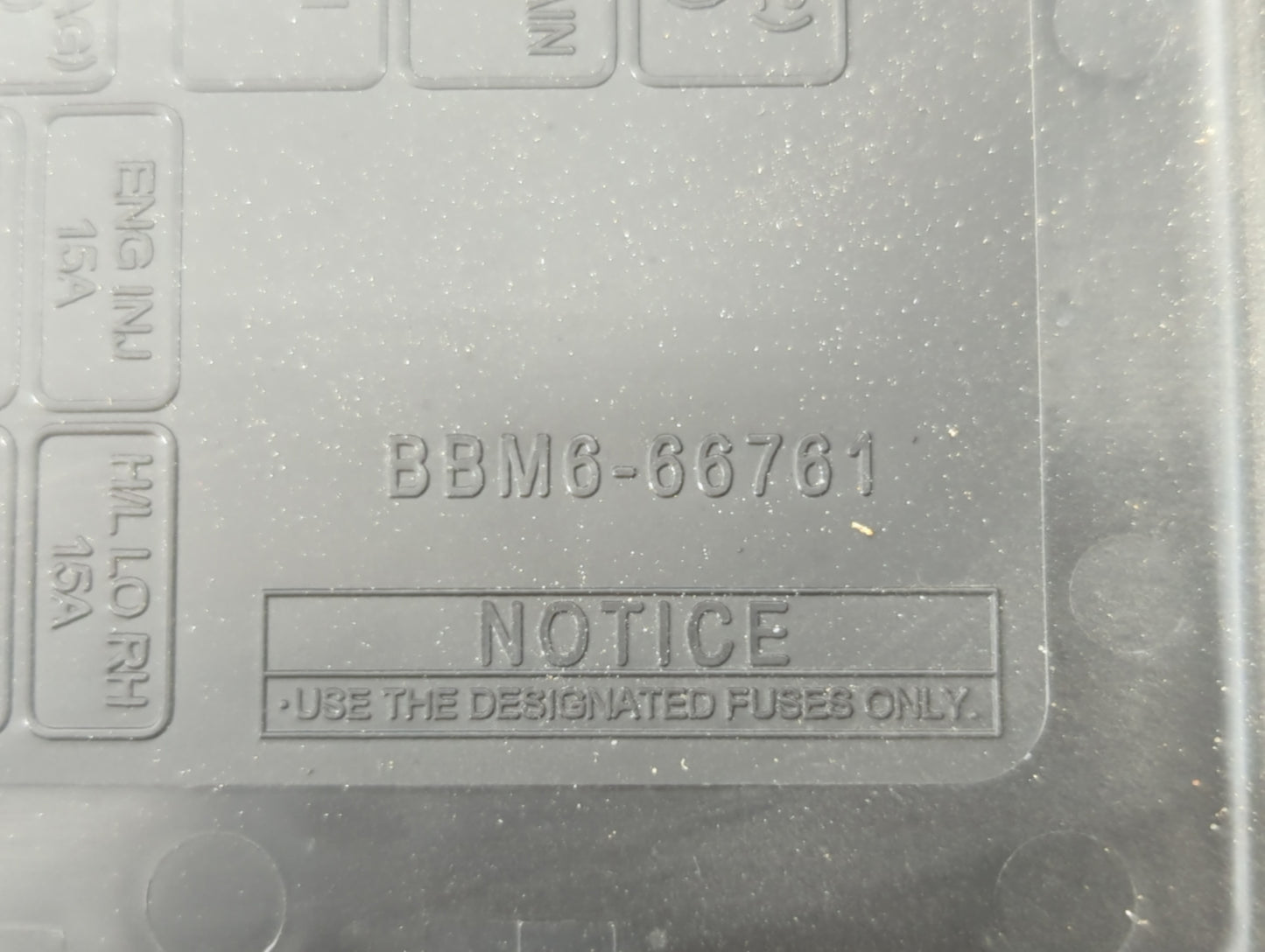 2012 Mazda 3 Fusebox Fuse Box Panel Relay Module P/N:BBM6-66761 Fits OEM Used Auto Parts - Oemusedautoparts1.com