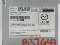 2012 Mazda 5 Radio AM FM Cd Player Receiver Replacement P/N:CG36 66 9R0 Fits OEM Used Auto Parts - Oemusedautoparts1.com