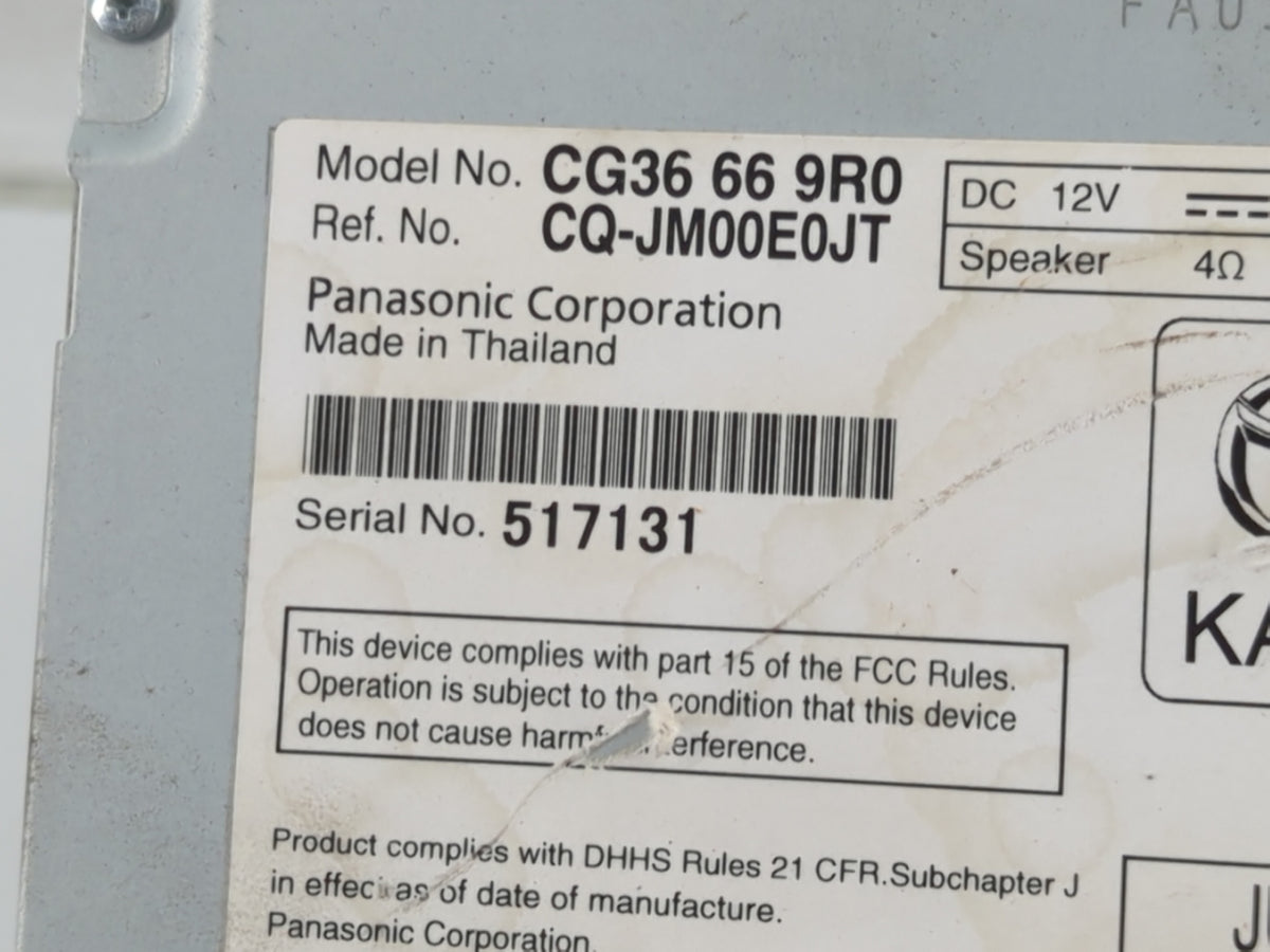2012 Mazda 5 Radio AM FM Cd Player Receiver Replacement P/N:CG36 66 9R0 OEM Used Auto Parts - Oemusedautoparts1.com