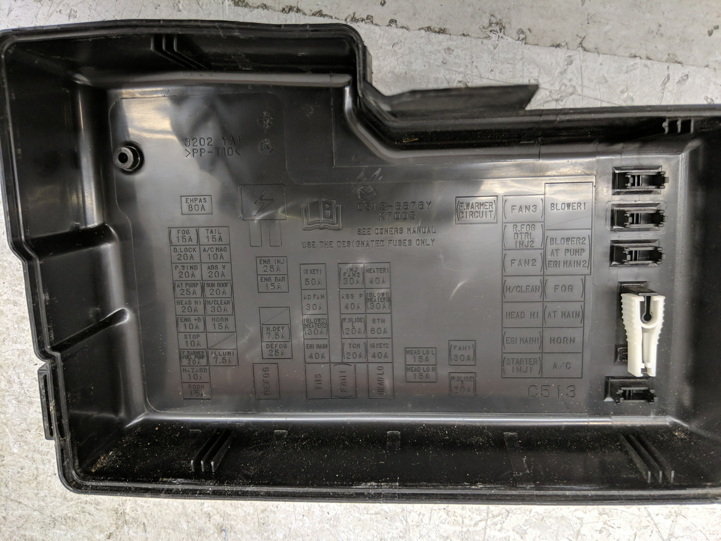 2012-2017 Mazda 5 Fusebox Fuse Box Panel Relay Module P/N:C513-6676Y Fits Fits 2012 2013 2014 2015 2016 2017 OEM Used Auto P