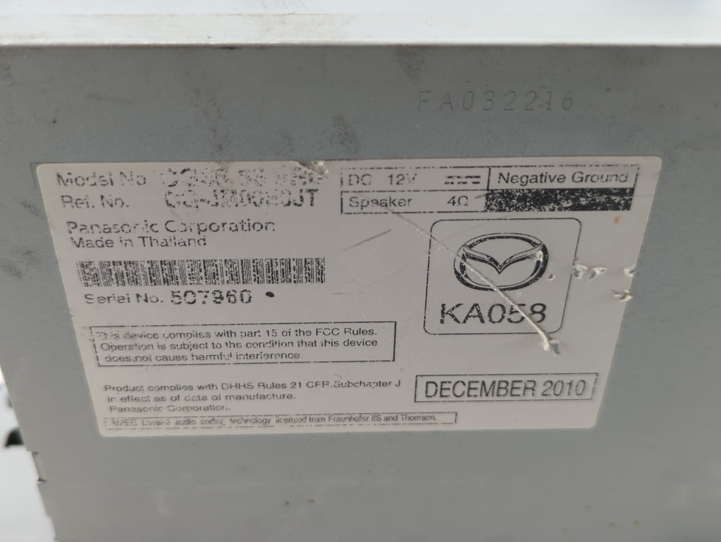 2012-2012 Mazda 5 Am Fm Cd Player Radio Receiver - Oemusedautoparts1.com