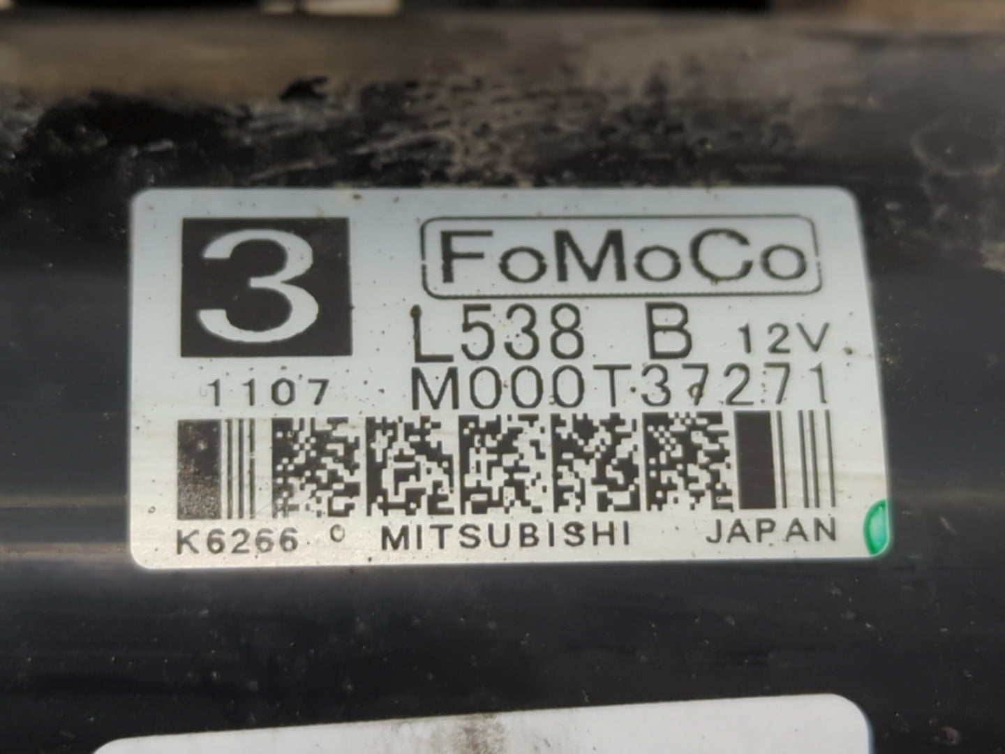 2012 Mazda 5 Car Starter Motor Solenoid OEM P/N:M00T37271 L538 B Fits Fits 2010 2011 2013 OEM Used Auto Parts - Oemusedautop
