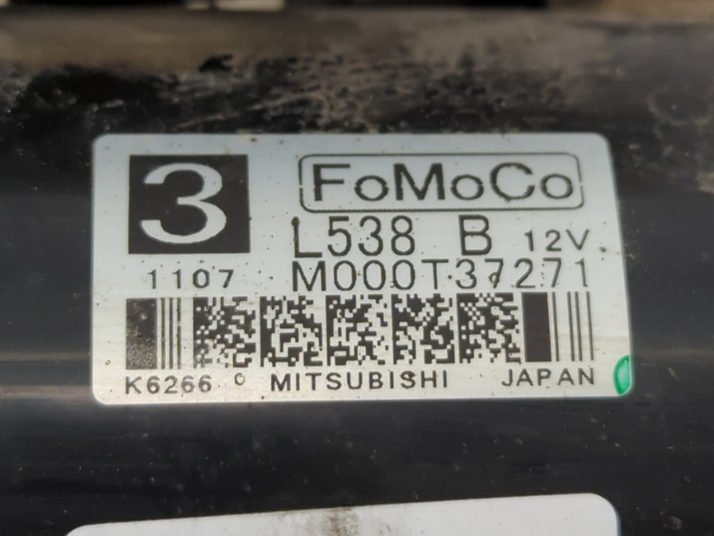 2012 Mazda 5 Car Starter Motor Solenoid OEM P/N:M00T37271 L538 B Fits Fits 2010 2011 2013 OEM Used Auto Parts - Oemusedautop