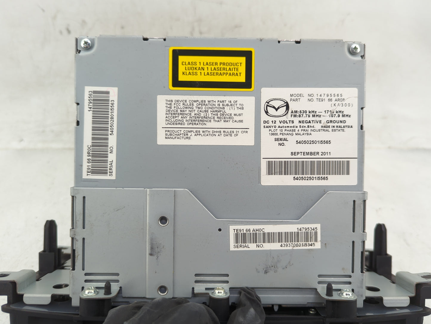 2009-2012 Mazda Cx-9 Radio AM FM Cd Player Receiver Replacement P/N:TE91 66 AR0B Fits Fits 2009 2011 2012 OEM Used Auto Part