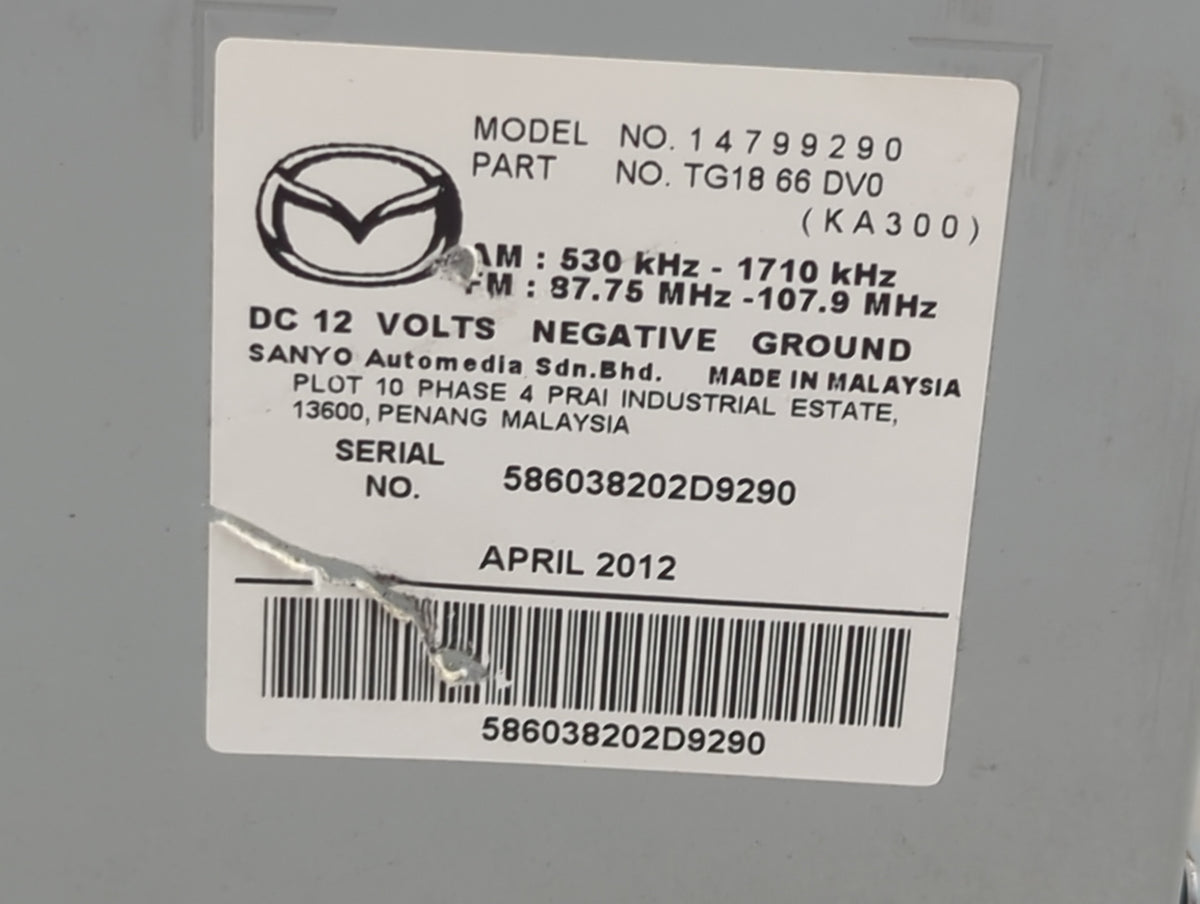 2012 Mazda Cx-9 Information Radio Display Screen 1466089 - Oemusedautoparts1.com