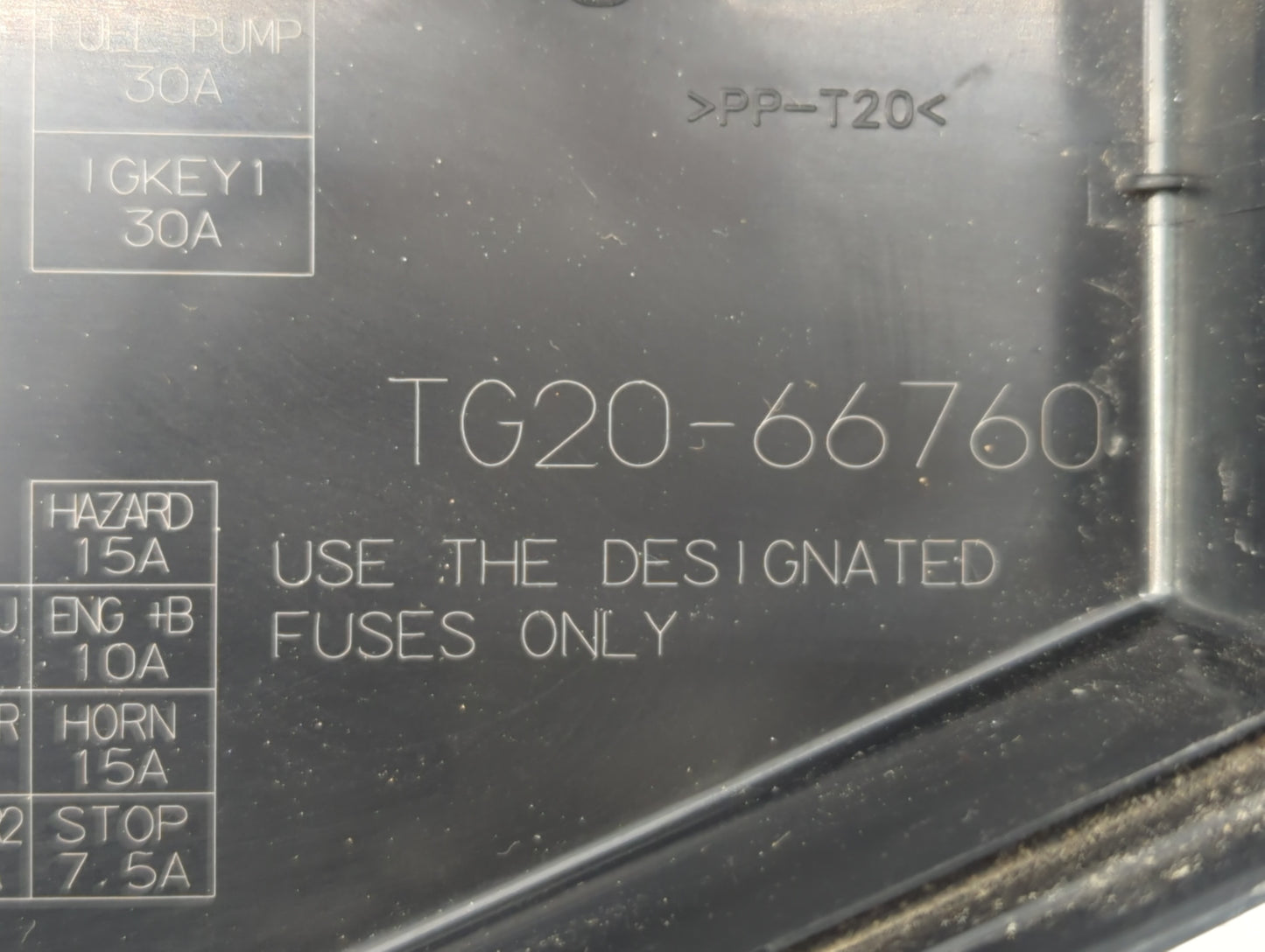 2010-2012 Mazda Cx-9 Fusebox Fuse Box Panel Relay Module P/N:TG20-66760 TG21-66760 Fits Fits 2010 2011 2012 OEM Used Auto Pa