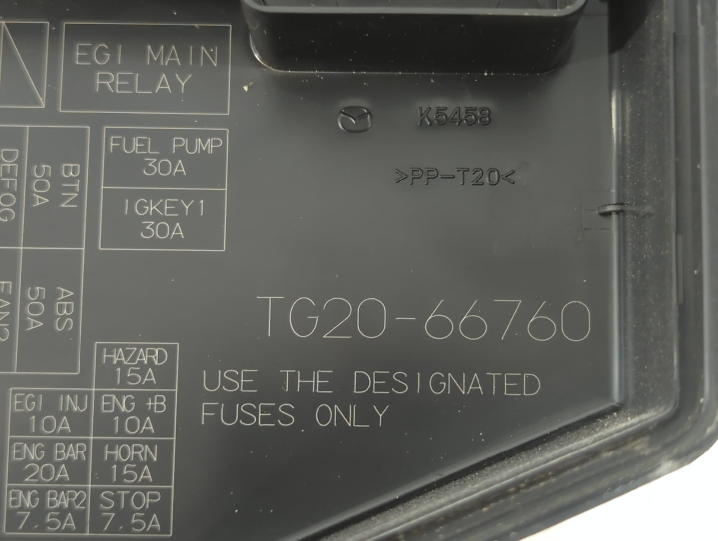 2010-2012 Mazda Cx-9 Fusebox Fuse Box Panel Relay Module P/N:TG20-66760 Fits Fits 2010 2011 2012 OEM Used Auto Parts - Oemus