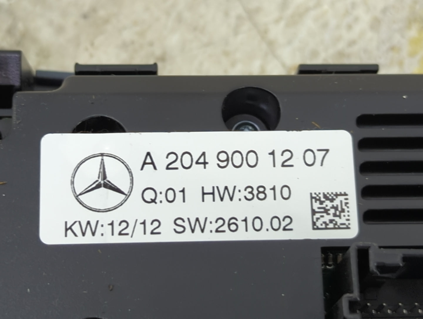 2012 Mercedes-Benz C-Class Climate Control Module Temperature AC/Heater Replacement P/N:A2049001207 Fits Fits 2013 2014 2015