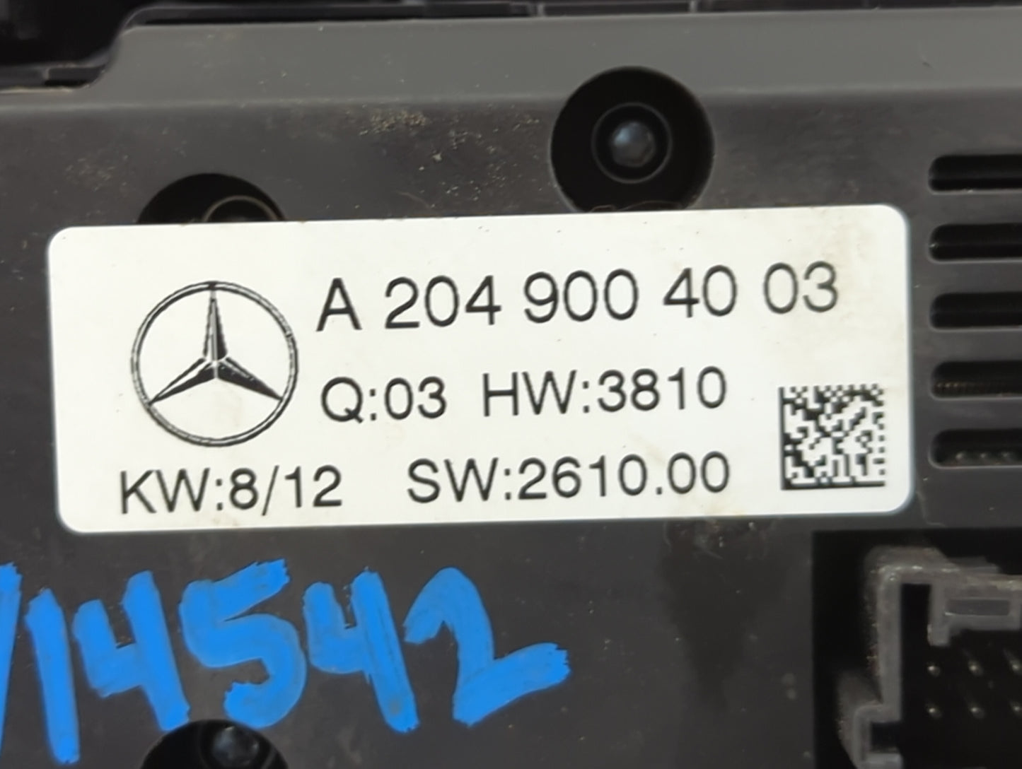 2012 Mercedes-Benz C250 Climate Control Module Temperature AC/Heater Replacement P/N:2049004003 Fits Fits 2013 2014 2015 201