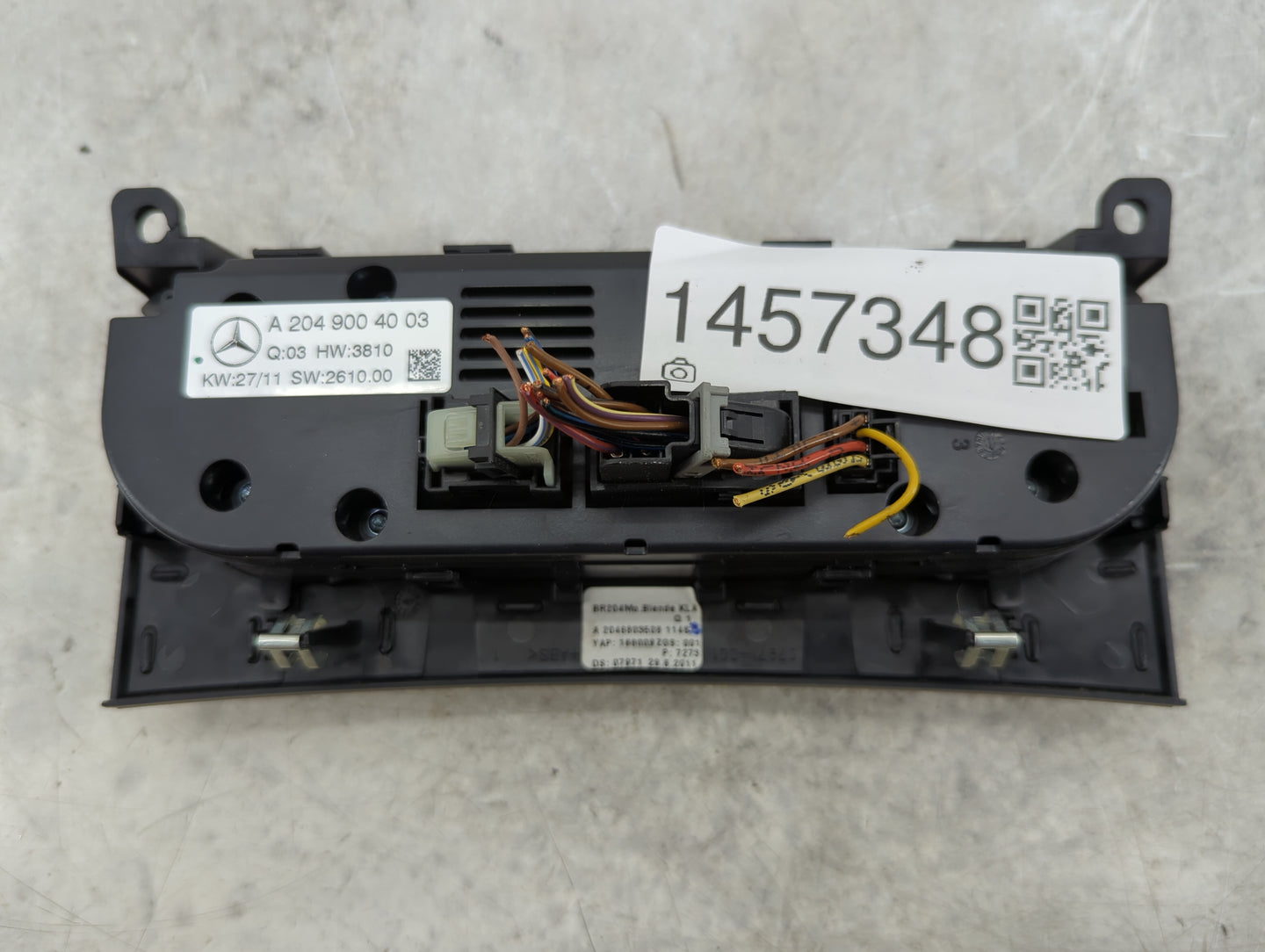 2012 Mercedes-Benz C250 Climate Control Module Temperature AC/Heater Replacement P/N:A 204 900 40 03 Fits Fits 2013 2014 201