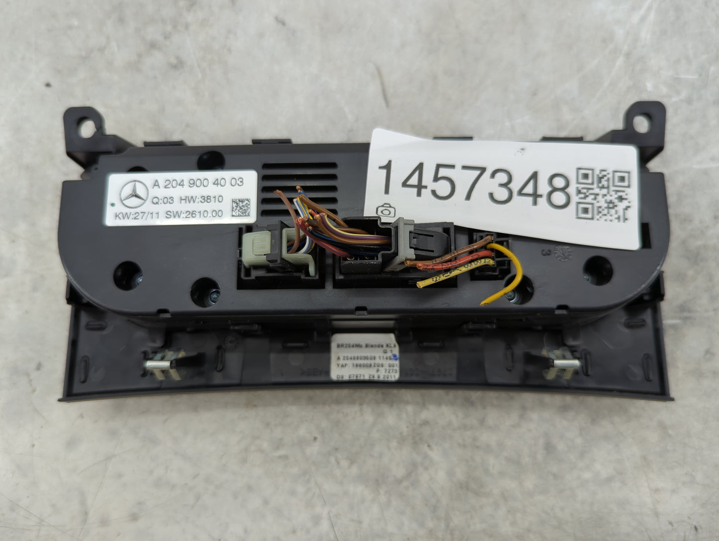 2012 Mercedes-Benz C250 Climate Control Module Temperature AC/Heater Replacement P/N:A 204 900 40 03 Fits Fits 2013 2014 201