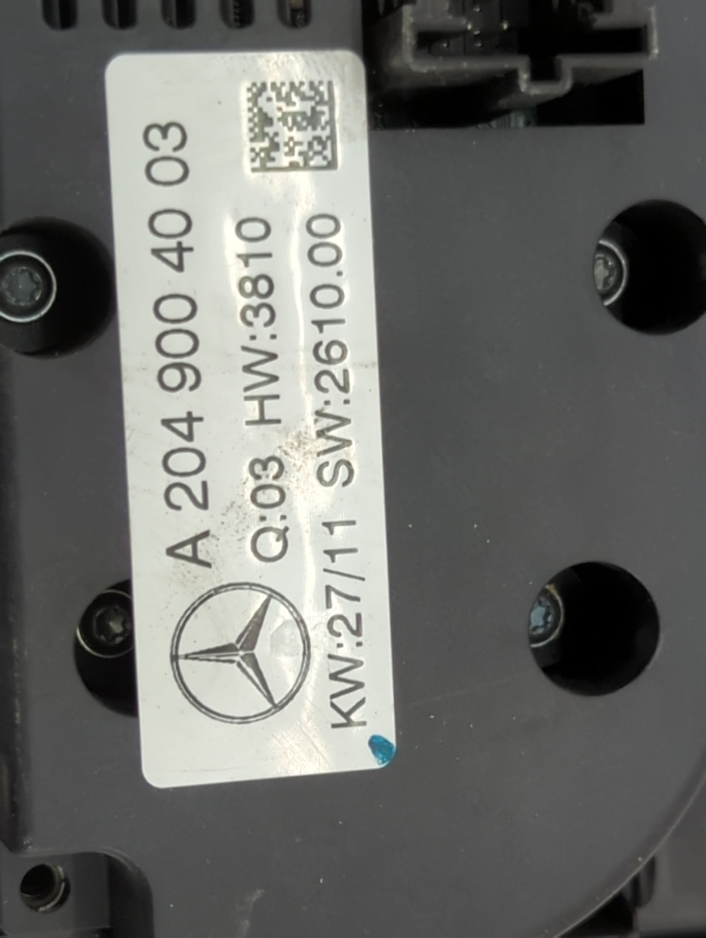 2012 Mercedes-Benz C300 Climate Control Module Temperature AC/Heater Replacement P/N:A 204 900 40 03 Fits Fits 2013 OEM Used