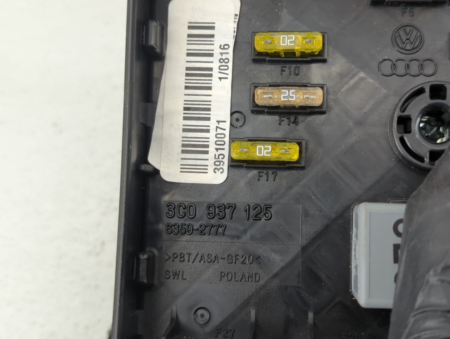 2012 Mercedes-Benz C300 Fusebox Fuse Box Panel Relay Module P/N:3C0 937 125 6359-2777 Fits OEM Used Auto Parts - Oemusedauto