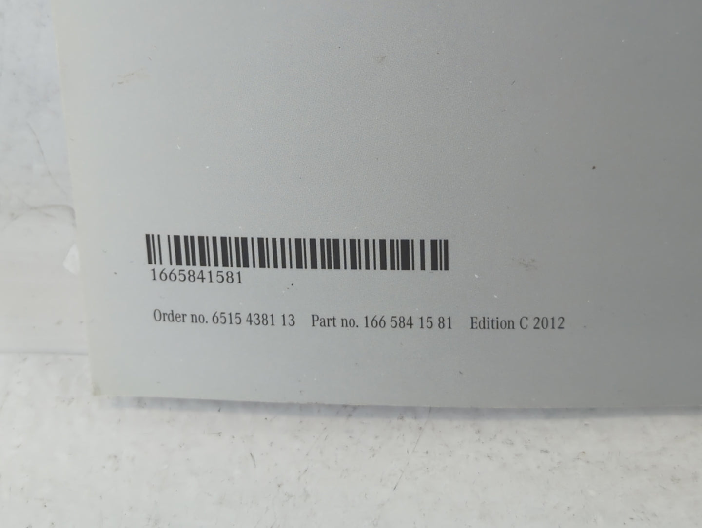 2012 Mercedes-Benz C350 Owners Manual Book Guide P/N:166 584 15 81 OEM Used Auto Parts - Oemusedautoparts1.com