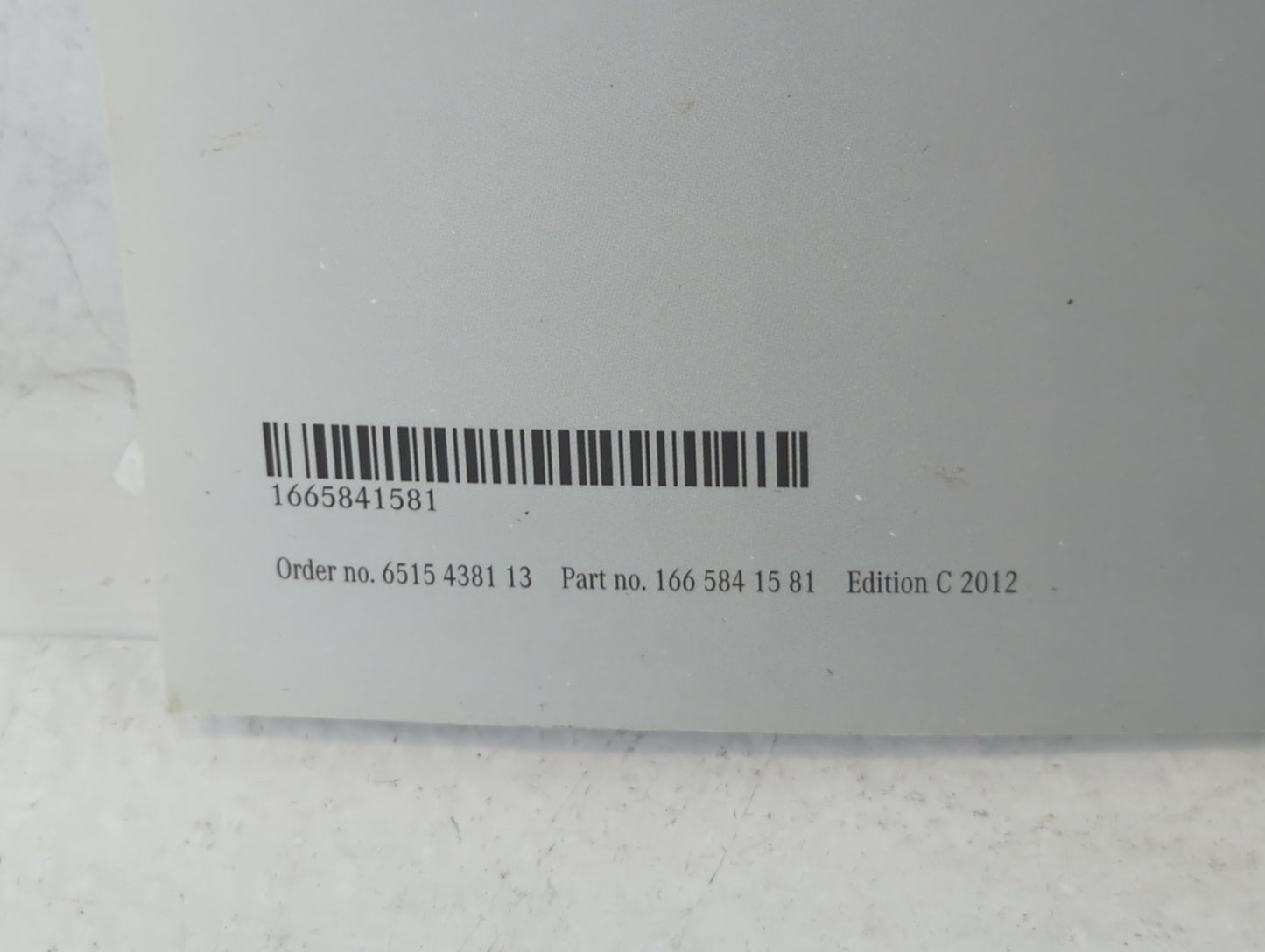 2012 Mercedes-Benz C350 Owners Manual Book Guide P/N:166 584 15 81 OEM Used Auto Parts - Oemusedautoparts1.com