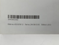 2012 Mercedes-Benz C350 Owners Manual Book Guide P/N:204 584 35 82 OEM Used Auto Parts - Oemusedautoparts1.com