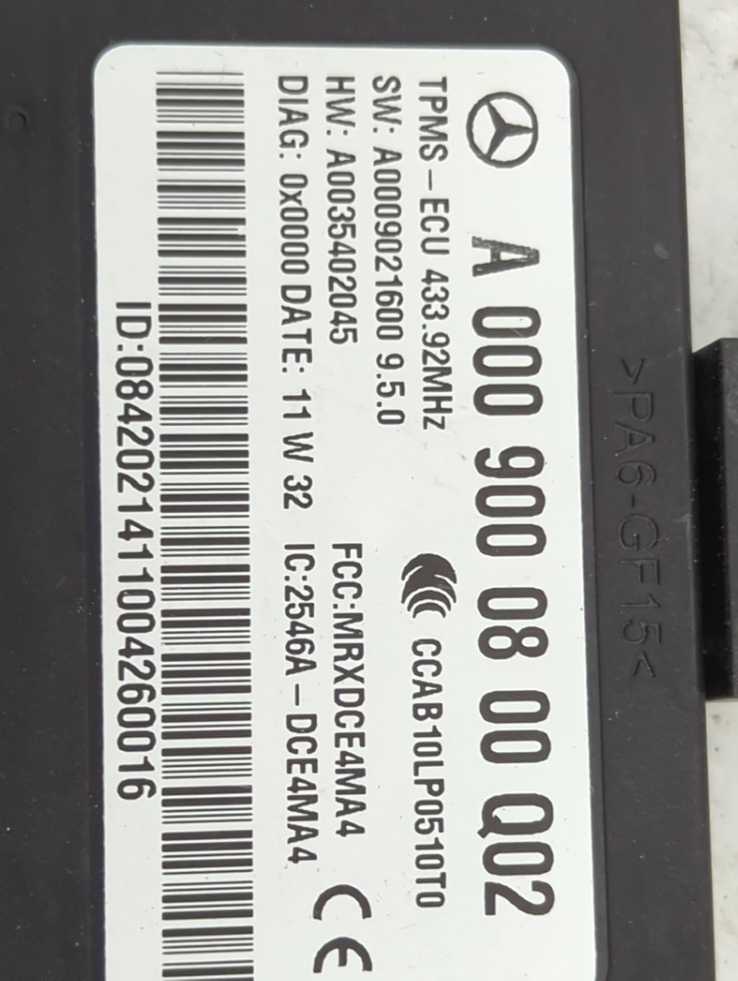 2012 Mercedes-benz Cclass Tire Pressure Monitoring System Sensor Tpms - Oemusedautoparts1.com