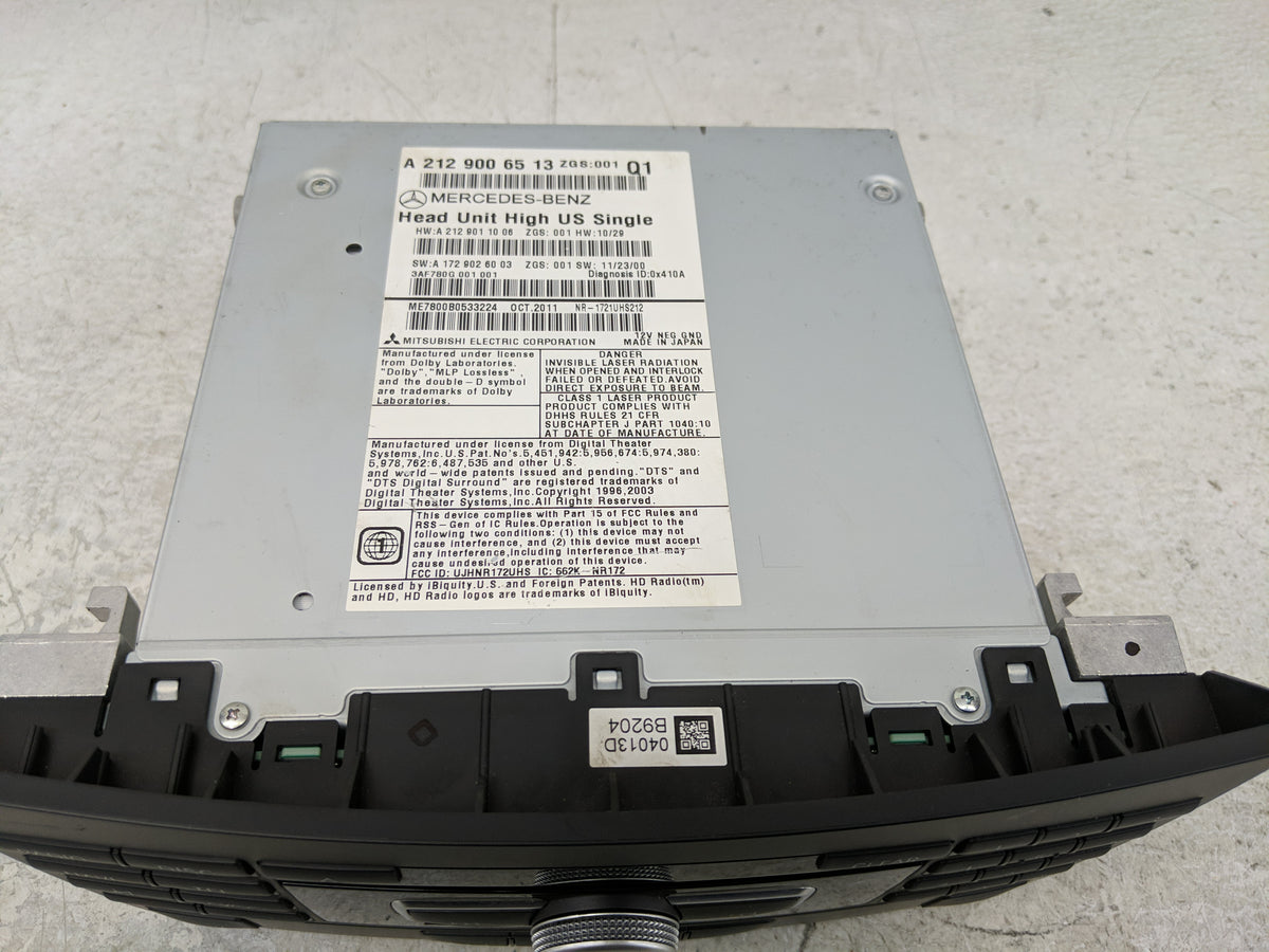 2012 Mercedes-Benz E350 Radio AM FM Cd Player Receiver Replacement P/N:A 212 900 65 13 Fits OEM Used Auto Parts - Oemusedaut