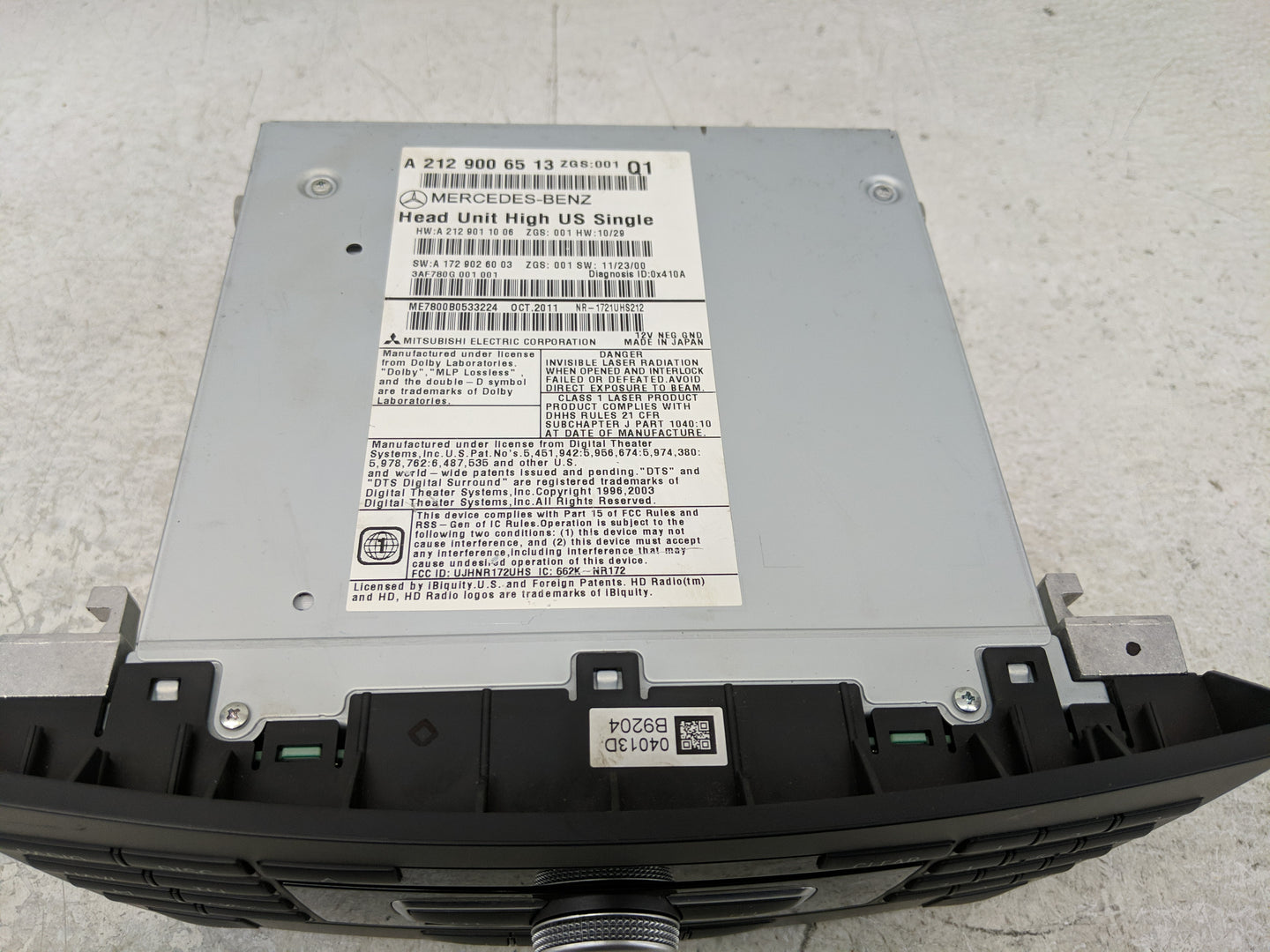 2012 Mercedes-Benz E350 Radio AM FM Cd Player Receiver Replacement P/N:A 212 900 65 13 Fits OEM Used Auto Parts - Oemusedaut