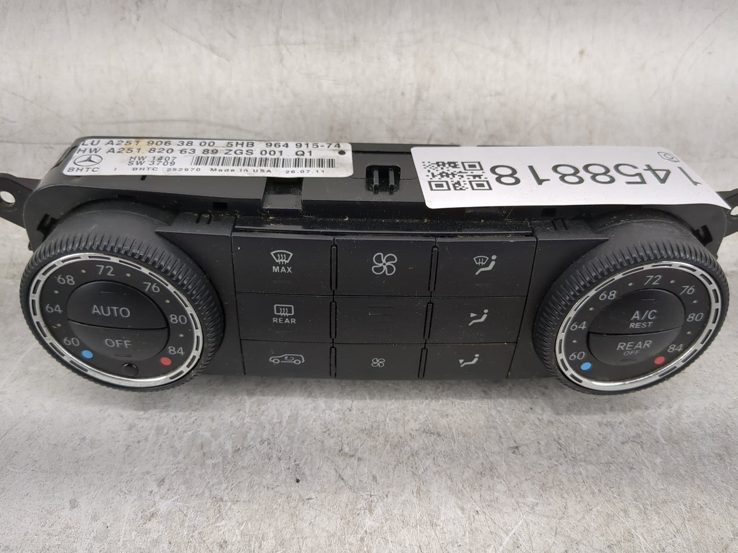 2010-2012 Mercedes-Benz Gl450 Climate Control Module Temperature AC/Heater Replacement P/N:A251 820 63 89 A251 906 38 00 Fit