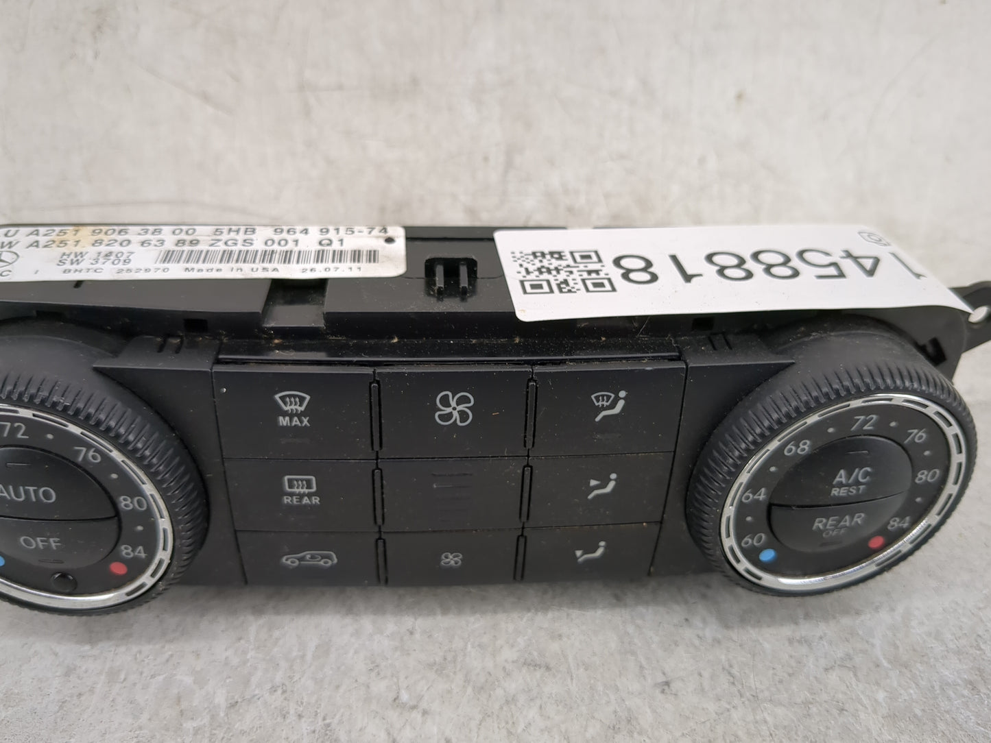2010-2012 Mercedes-Benz Gl450 Climate Control Module Temperature AC/Heater Replacement P/N:A251 820 63 89 A251 906 38 00 Fit