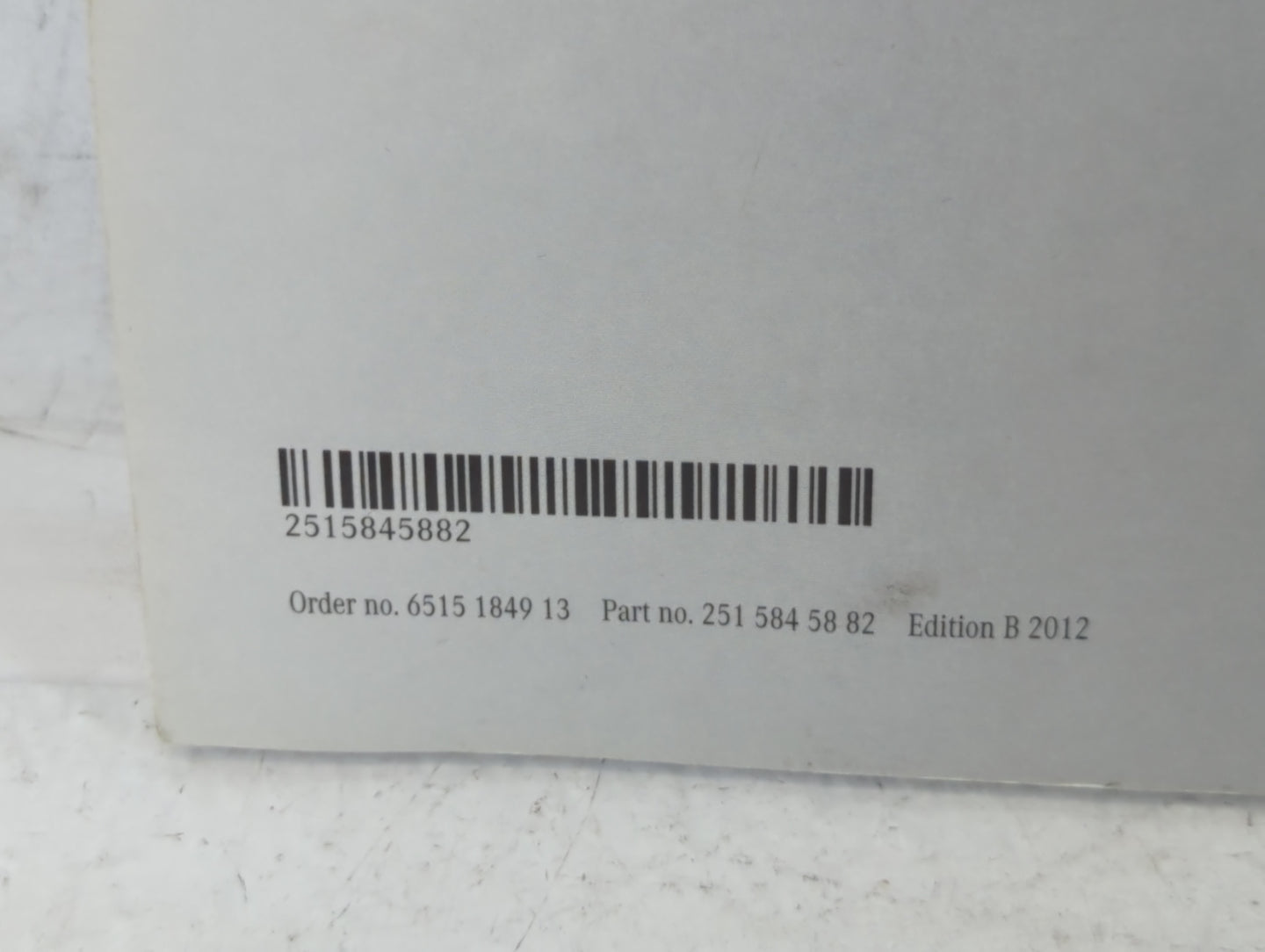 2012 Mercedes-Benz R350 Owners Manual Book Guide P/N:251 584 58 82 OEM Used Auto Parts - Oemusedautoparts1.com