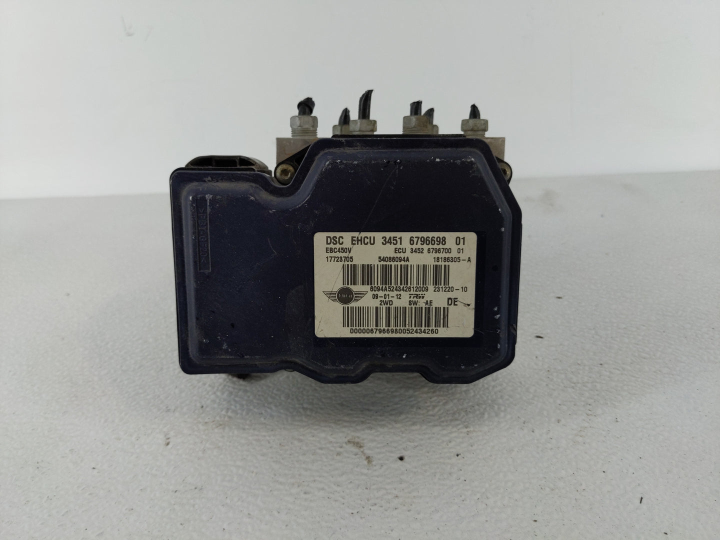 2012-2013 Mini Cooper ABS Pump Control Module Replacement P/N:3451 6796698 01 Fits Fits 2012 2013 OEM Used Auto Parts - Oemu
