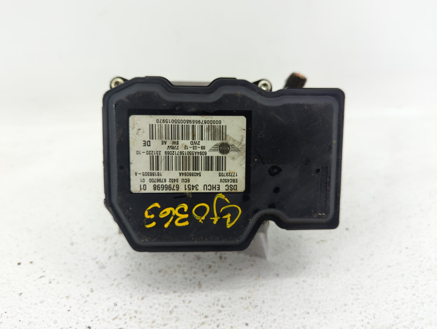 2012-2013 Mini Cooper ABS Pump Control Module Replacement P/N:3451 6796698 3451 6858542, 6858542, 54086335A Fits Fits 2012 2