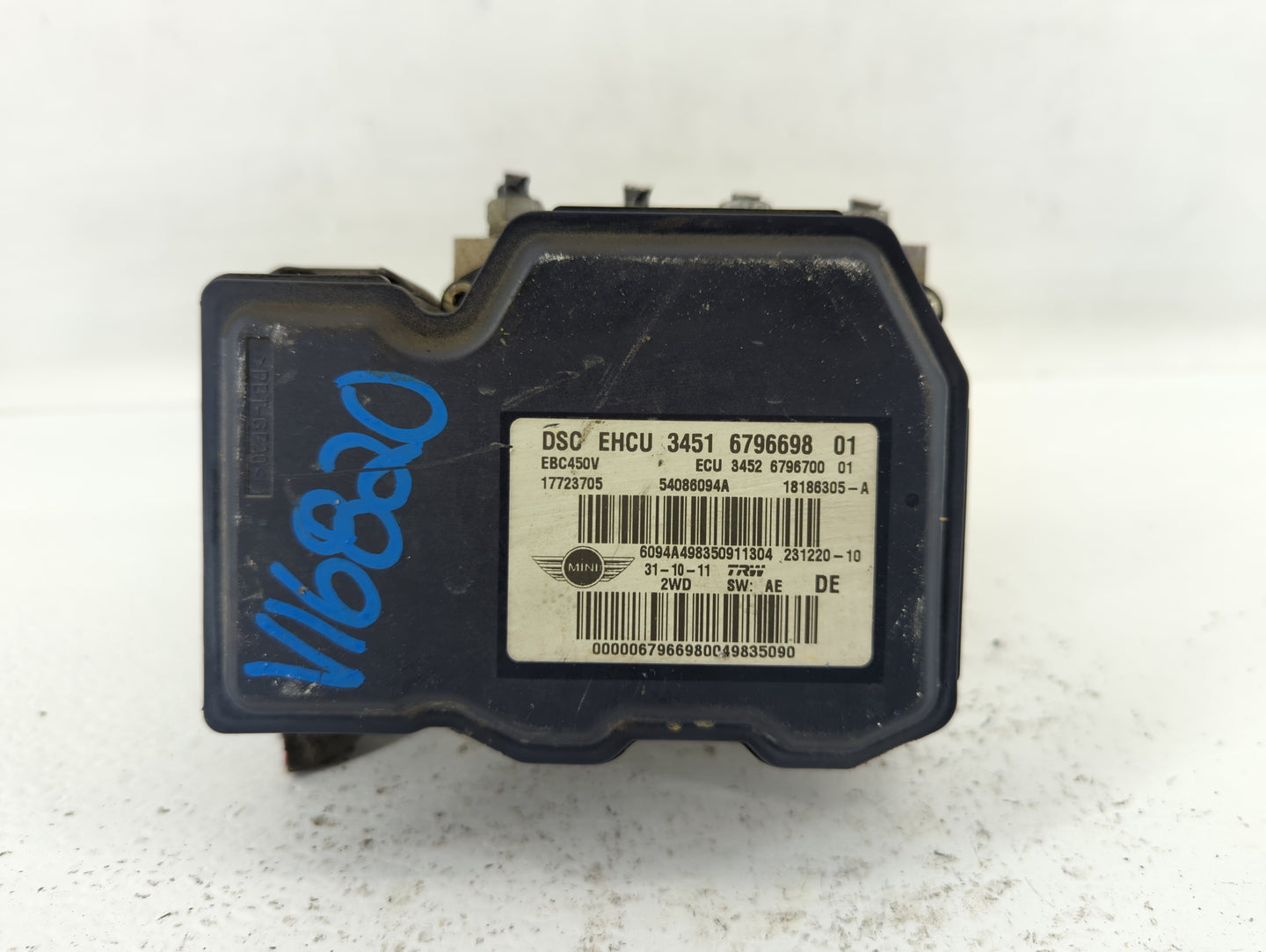 2012-2013 Mini Cooper ABS Pump Control Module Replacement P/N:3451 6796698 Fits Fits 2012 2013 OEM Used Auto Parts - Oemused