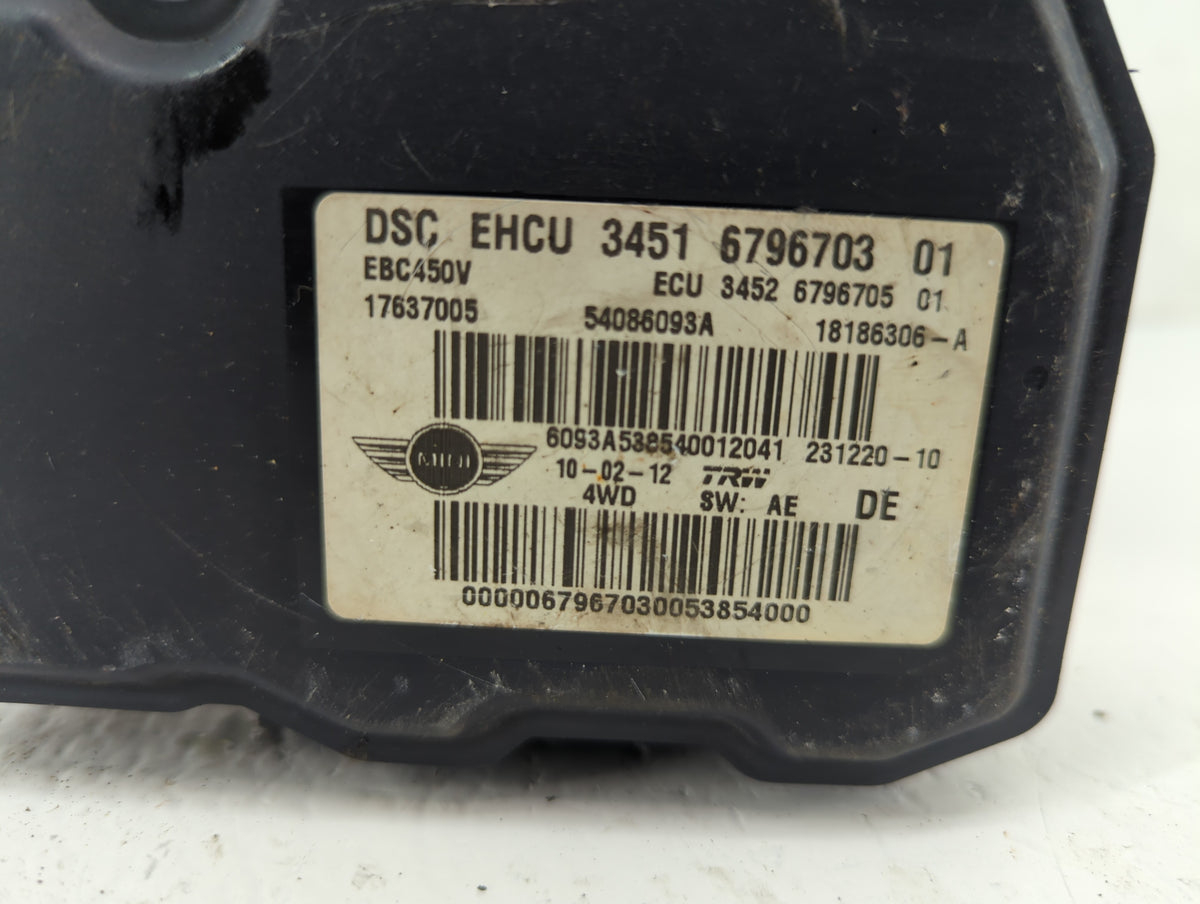 2012 Mini Cooper Countryman Anti-Lock Brake ABS Pump Module Actuator OEM P/N:3451 9811615 3451 6796703 Fits OEM Used Auto Pa