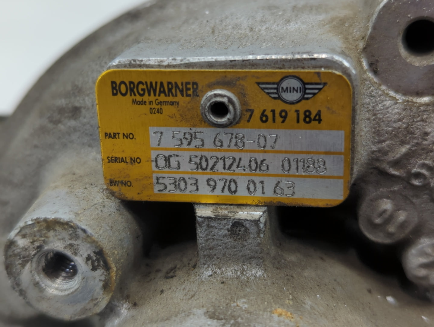 2011 Cooper Countryman Turbocharger Turbo Charger Super Charger Supercharger - Oemusedautoparts1.com