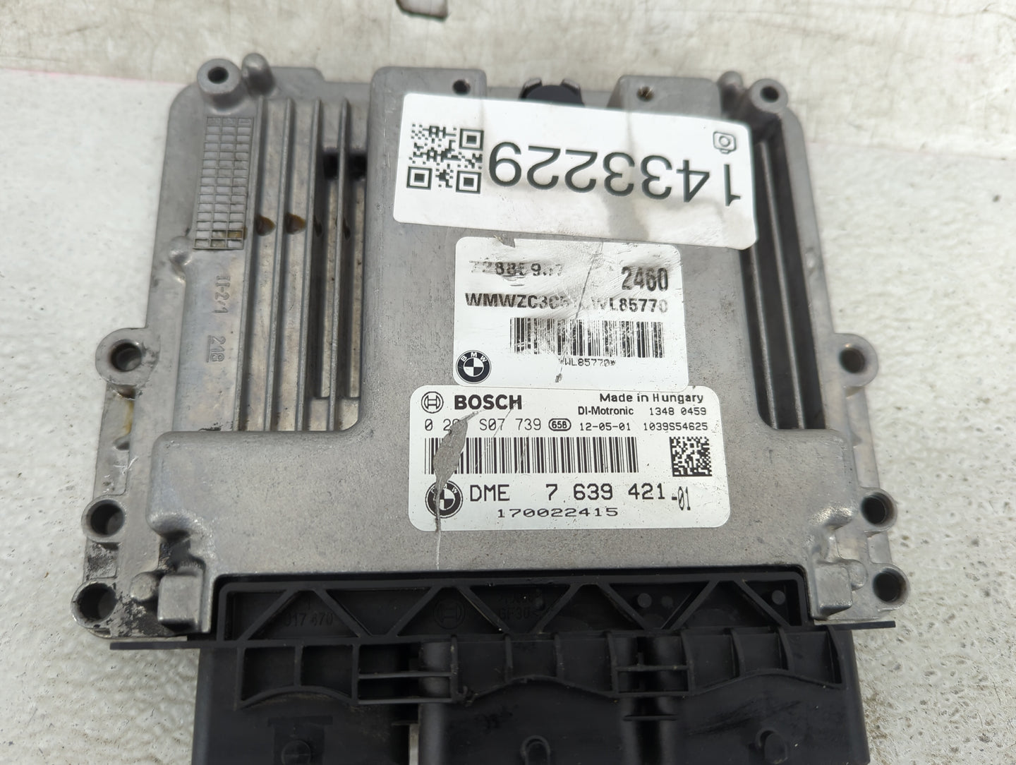 2012 Mini Countryman PCM Engine Control Computer ECU ECM PCU OEM P/N:0261S07739, DME 7 639 421-01, 7639421-01, 1039S54625 Fi