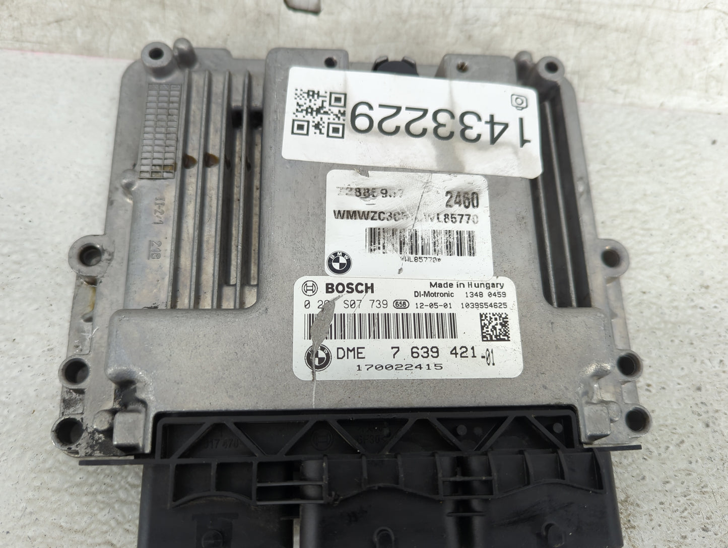 2012 Mini Countryman PCM Engine Control Computer ECU ECM PCU OEM P/N:0261S07739, DME 7 639 421-01, 7639421-01, 1039S54625 Fi