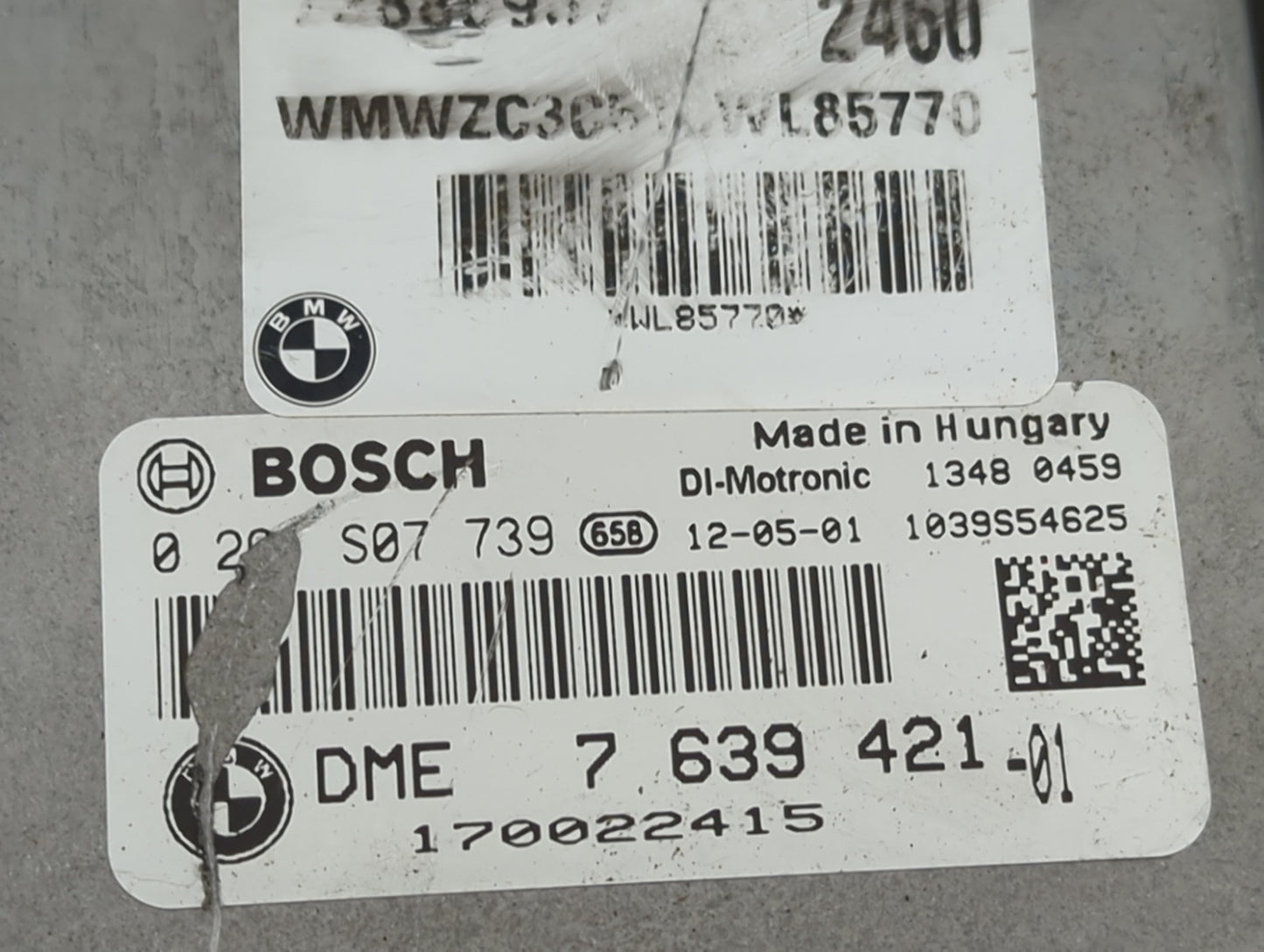 2012 Mini Countryman PCM Engine Control Computer ECU ECM PCU OEM P/N:0261S07739, DME 7 639 421-01, 7639421-01, 1039S54625 Fi
