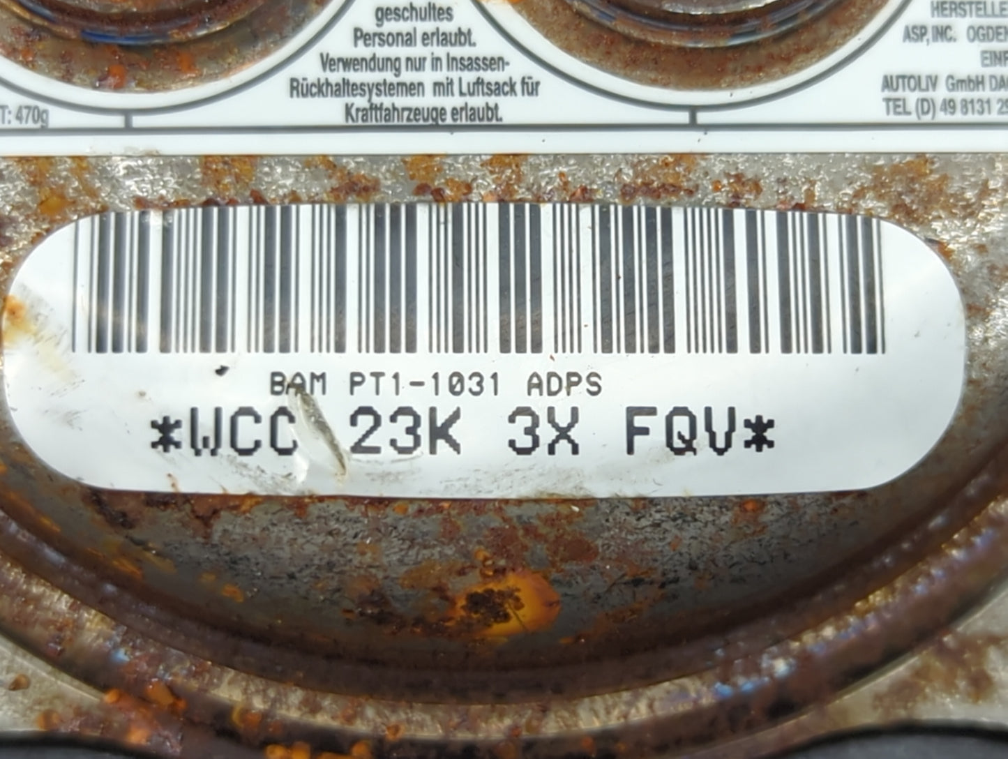 2012 Mini Countryman Air Bag Driver Left Steering Wheel Mounted P/N:PT1-1031 Fits OEM Used Auto Parts - Oemusedautoparts1.co