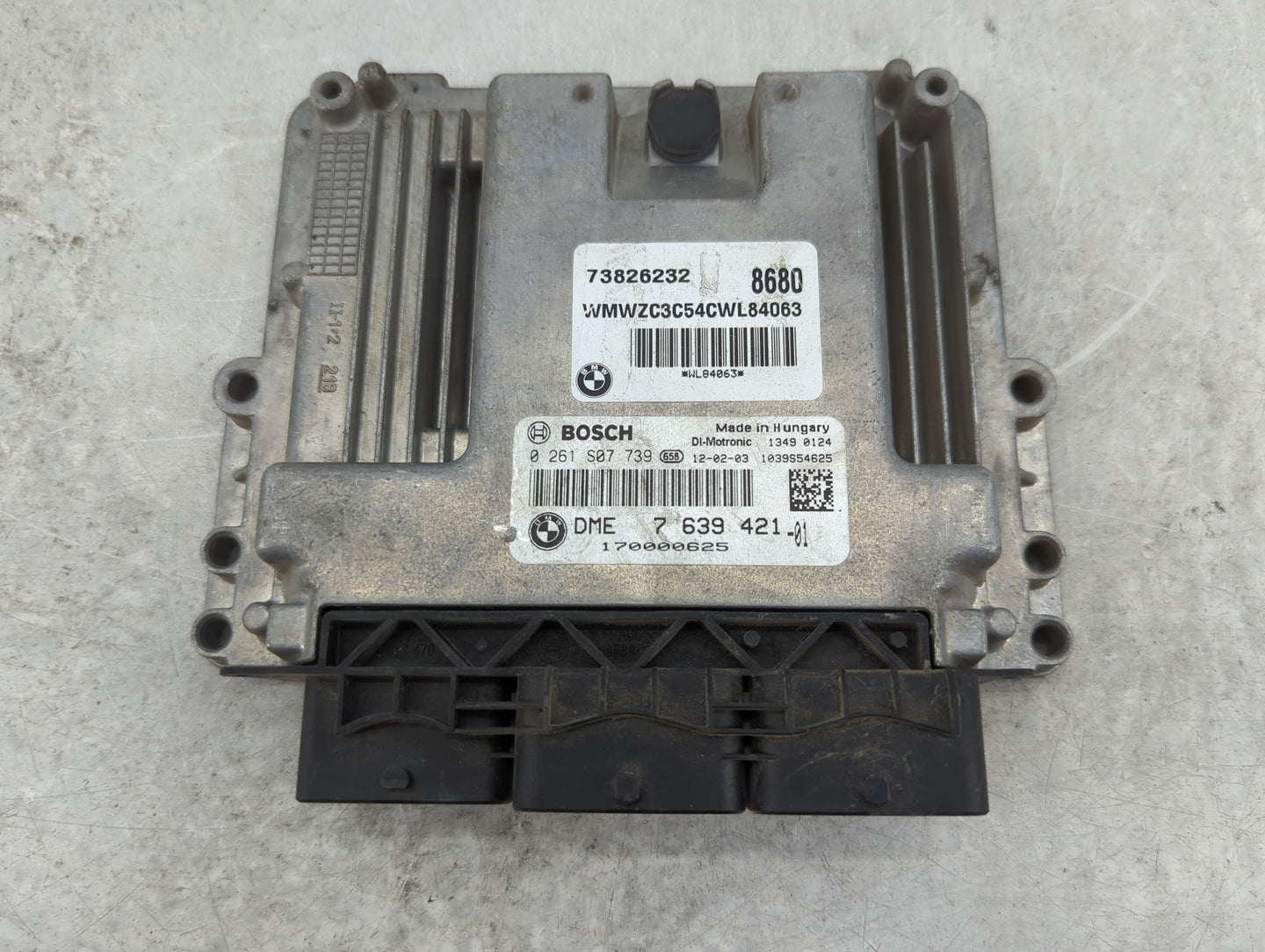 2012 Mini Countryman PCM Engine Control Computer ECU ECM PCU OEM P/N:73826232 0261S07739, DME7639421-01, 170000625 Fits Fits