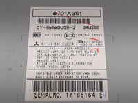 2008-2013 Mitsubishi Outlander Radio AM FM Cd Player Receiver Replacement P/N:8701A351 DY-6MW0U59-2 Fits OEM Used Auto Parts