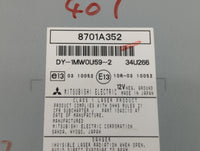 2012 Mitsubishi Outlander Radio AM FM Cd Player Receiver Replacement P/N:8701A352 8701A352 Fits OEM Used Auto Parts - Oemuse