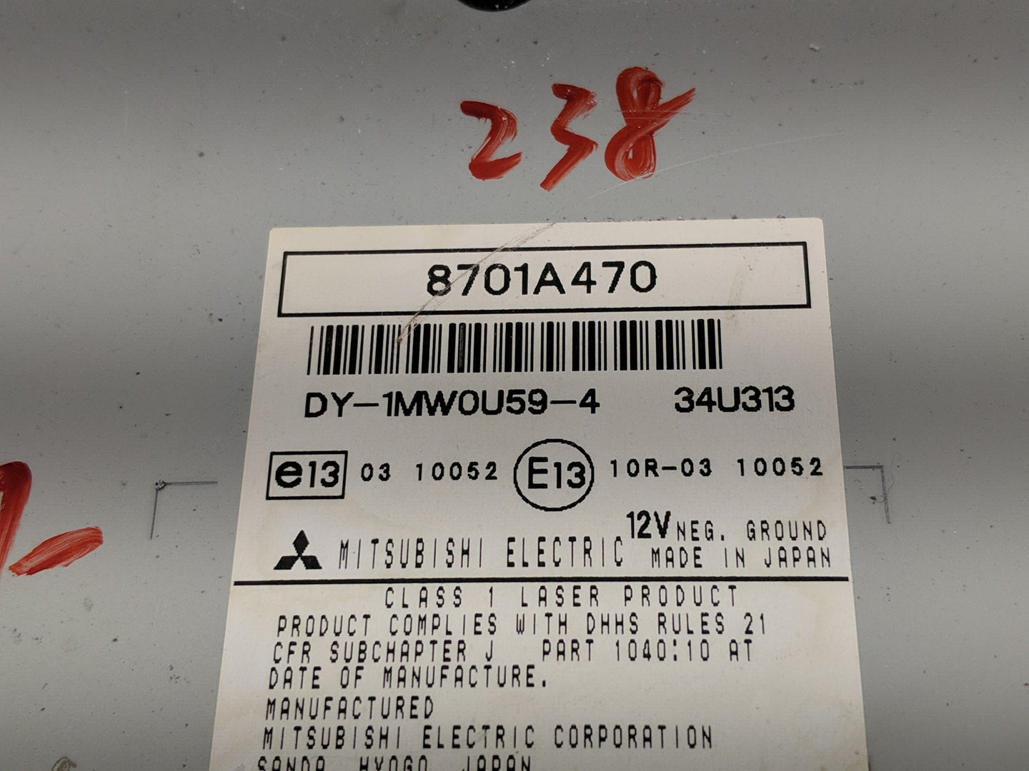 2011-2013 Mitsubishi Outlander Sport Radio AM FM Cd Player Receiver Replacement P/N:8701A470 Fits OEM Used Auto Parts - Oemu