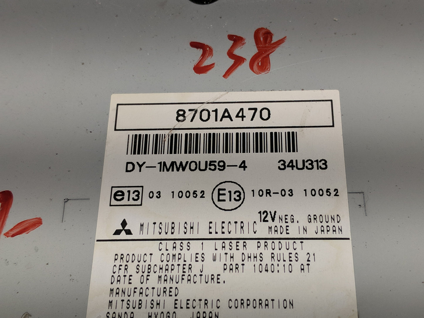 2011-2013 Mitsubishi Outlander Sport Radio AM FM Cd Player Receiver Replacement P/N:8701A470 Fits OEM Used Auto Parts - Oemu