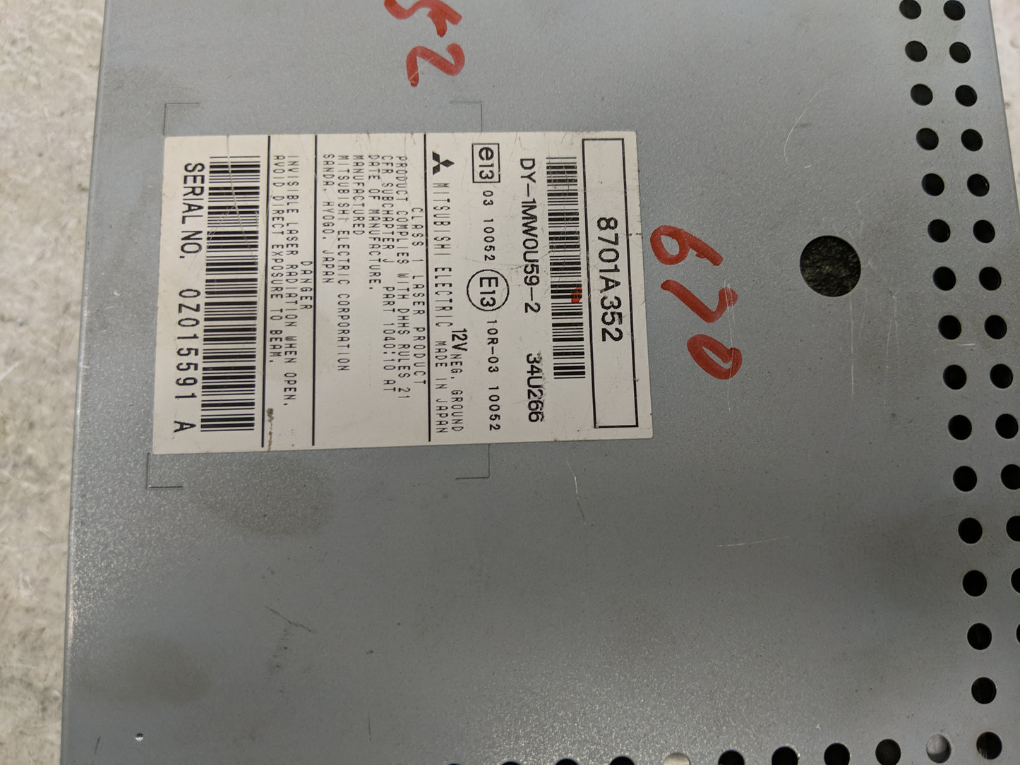2011-2013 Mitsubishi Outlander Sport Radio AM FM Cd Player Receiver Replacement P/N:8701A352 8701A470 Fits OEM Used Auto Par