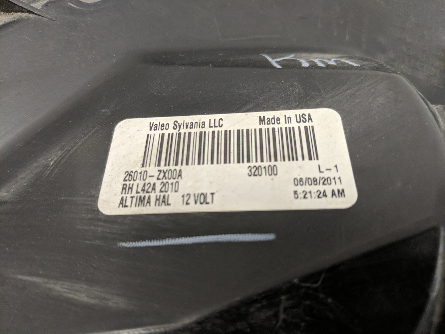 2010-2012 Nissan Altima Passenger Right Oem Head Light Headlight Lamp - Oemusedautoparts1.com