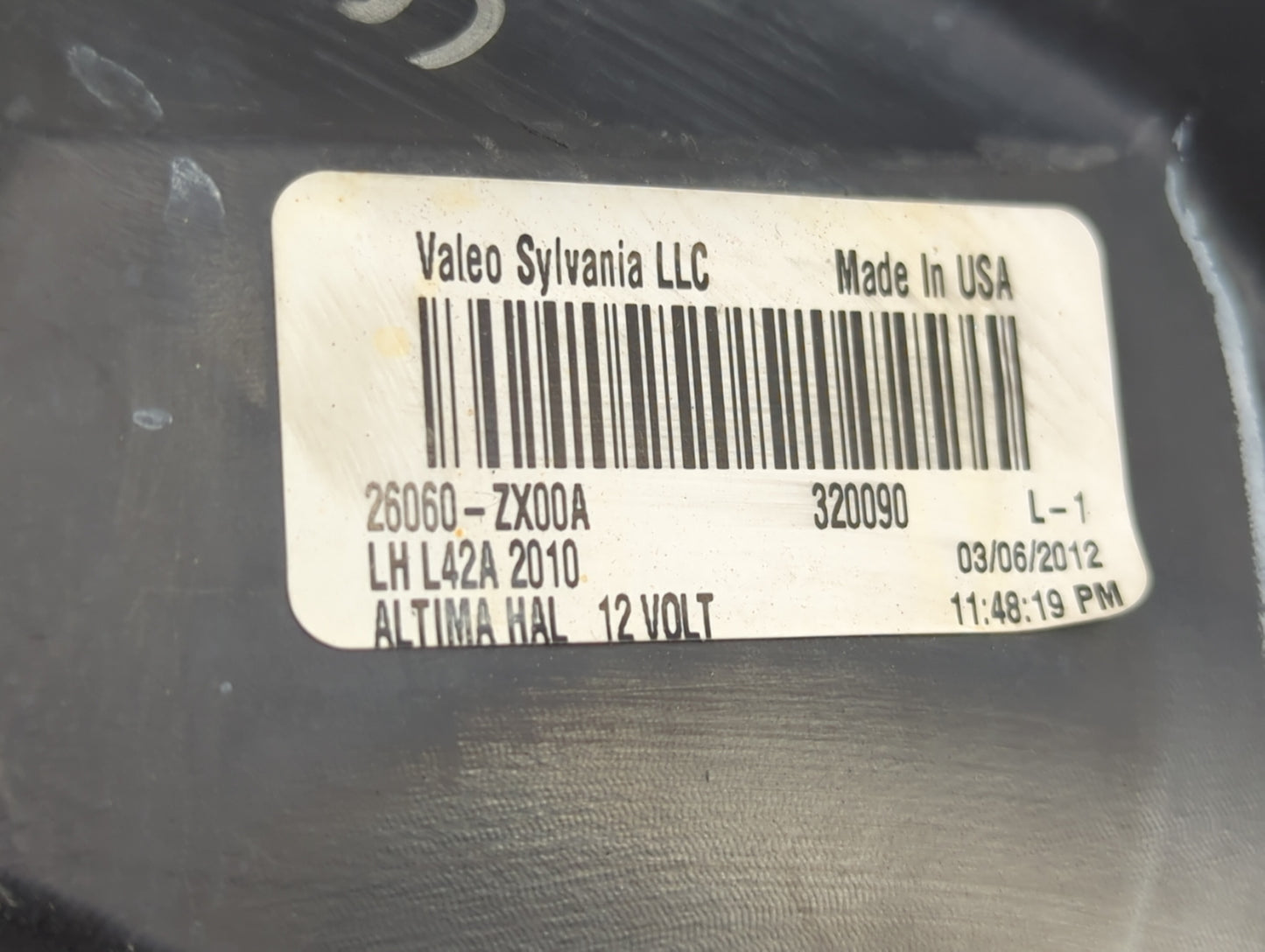 2010-2012 Nissan Altima Passenger Right Oem Head Light Headlight Lamp - Oemusedautoparts1.com