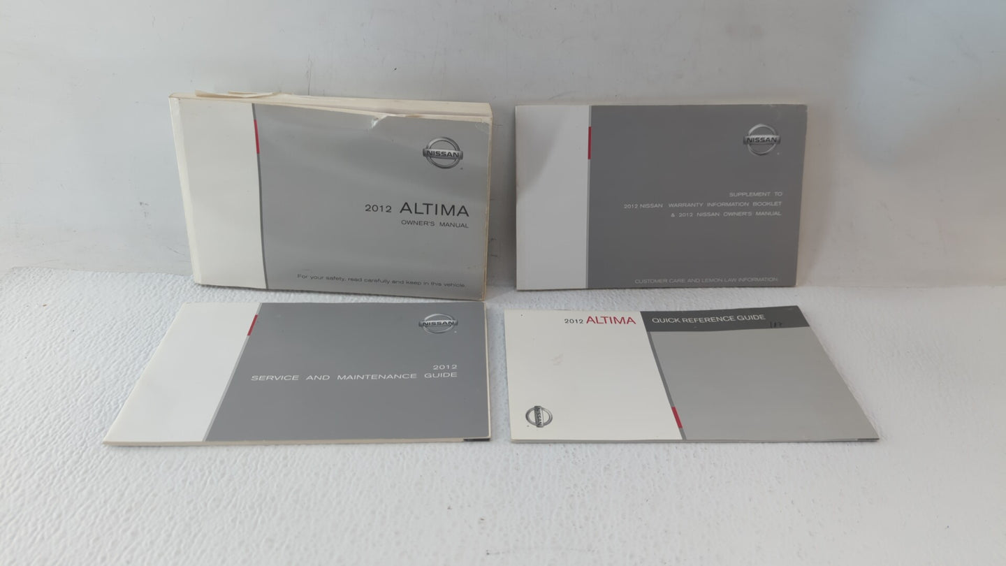 2012 Nissan Altima Owners Manual Book Guide OEM Used Auto Parts - Oemusedautoparts1.com