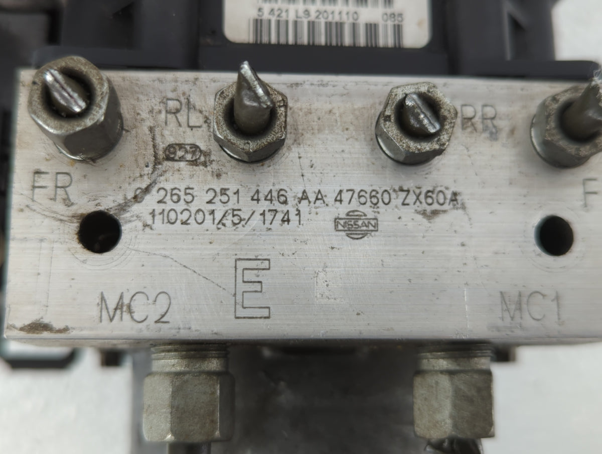 2011-2012 Nissan Altima Anti-Lock Brake ABS Pump Module Actuator OEM P/N:265 251 446 AB 47660 ZX65A Fits Fits 2011 2012 OEM 