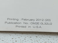 2012 Nissan Altima Owners Manual Book Guide P/N:OM2E 0L32U2 OEM Used Auto Parts - Oemusedautoparts1.com