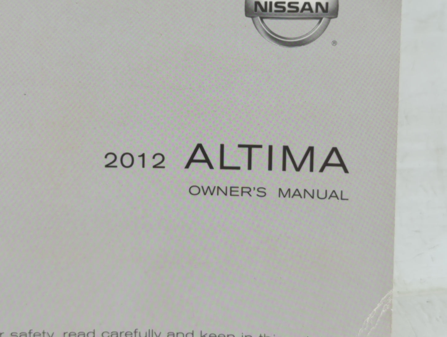 2012 Nissan Altima Owners Manual Book Guide OEM Used Auto Parts - Oemusedautoparts1.com