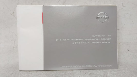 2012 Nissan Altima Owners Manual Book Guide OEM Used Auto Parts