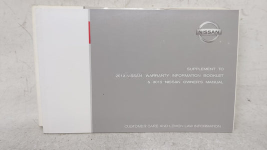 2012 Nissan Altima Owners Manual Book Guide OEM Used Auto Parts